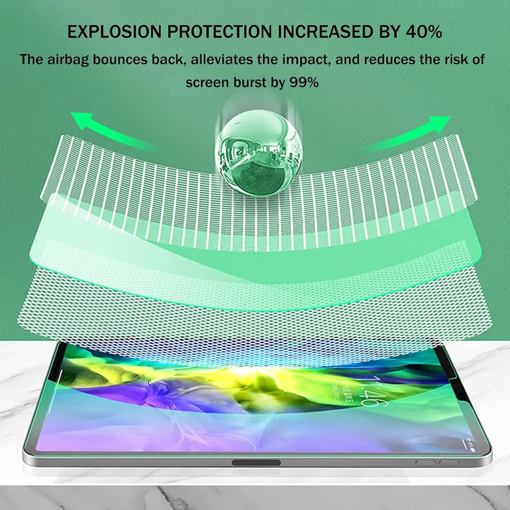 For iPad 10.2 (2019) / iPad 10.2 (2020) / iPad 10.2 (2021) Screen Protector Green Light Eye Protection Tempered Glass Film (Not Complete Covering) - Transparent - 4