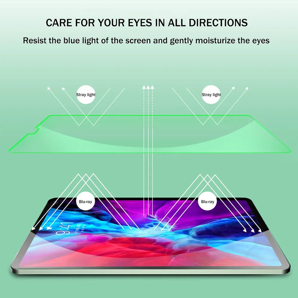 For iPad 10.2 (2019) / iPad 10.2 (2020) / iPad 10.2 (2021) Screen Protector Green Light Eye Protection Tempered Glass Film (Not Complete Covering) - Transparent - 6