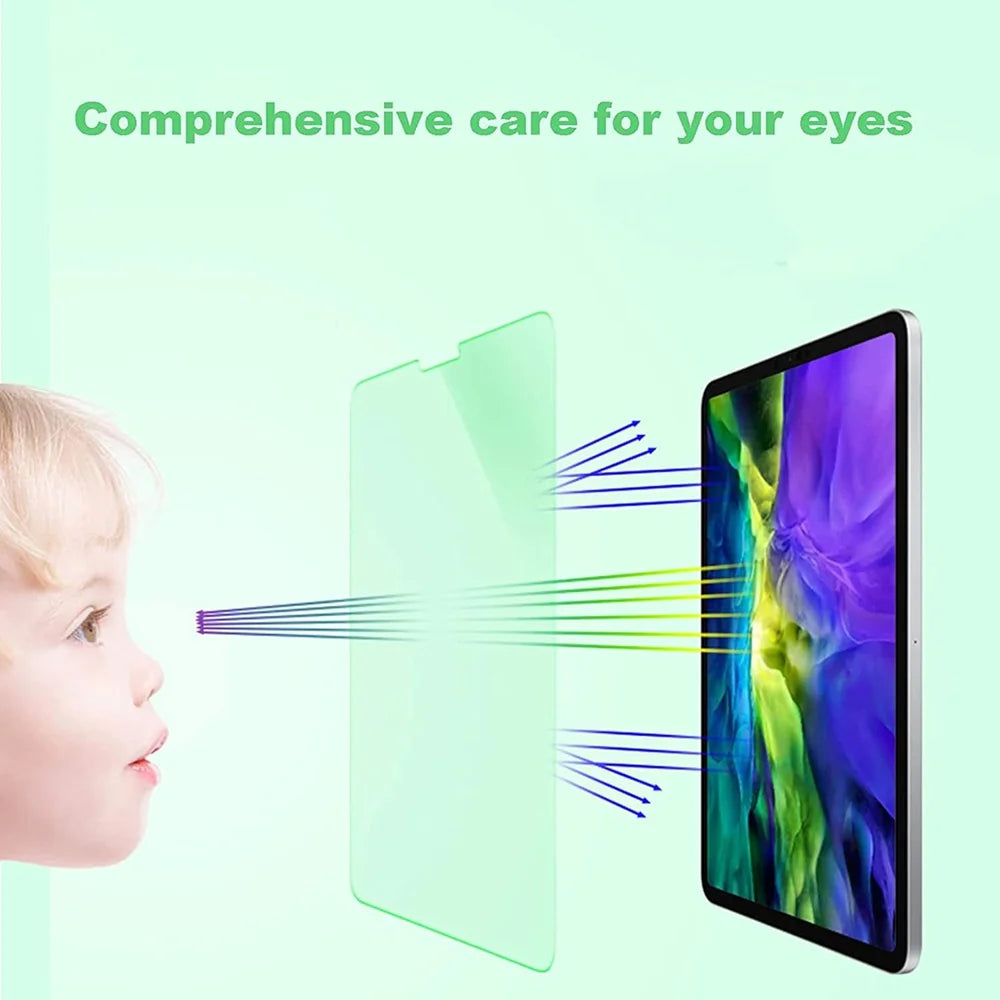 For iPad 10.2 (2019) / iPad 10.2 (2020) / iPad 10.2 (2021) Screen Protector Green Light Eye Protection Tempered Glass Film (Not Complete Covering) - Transparent - 7