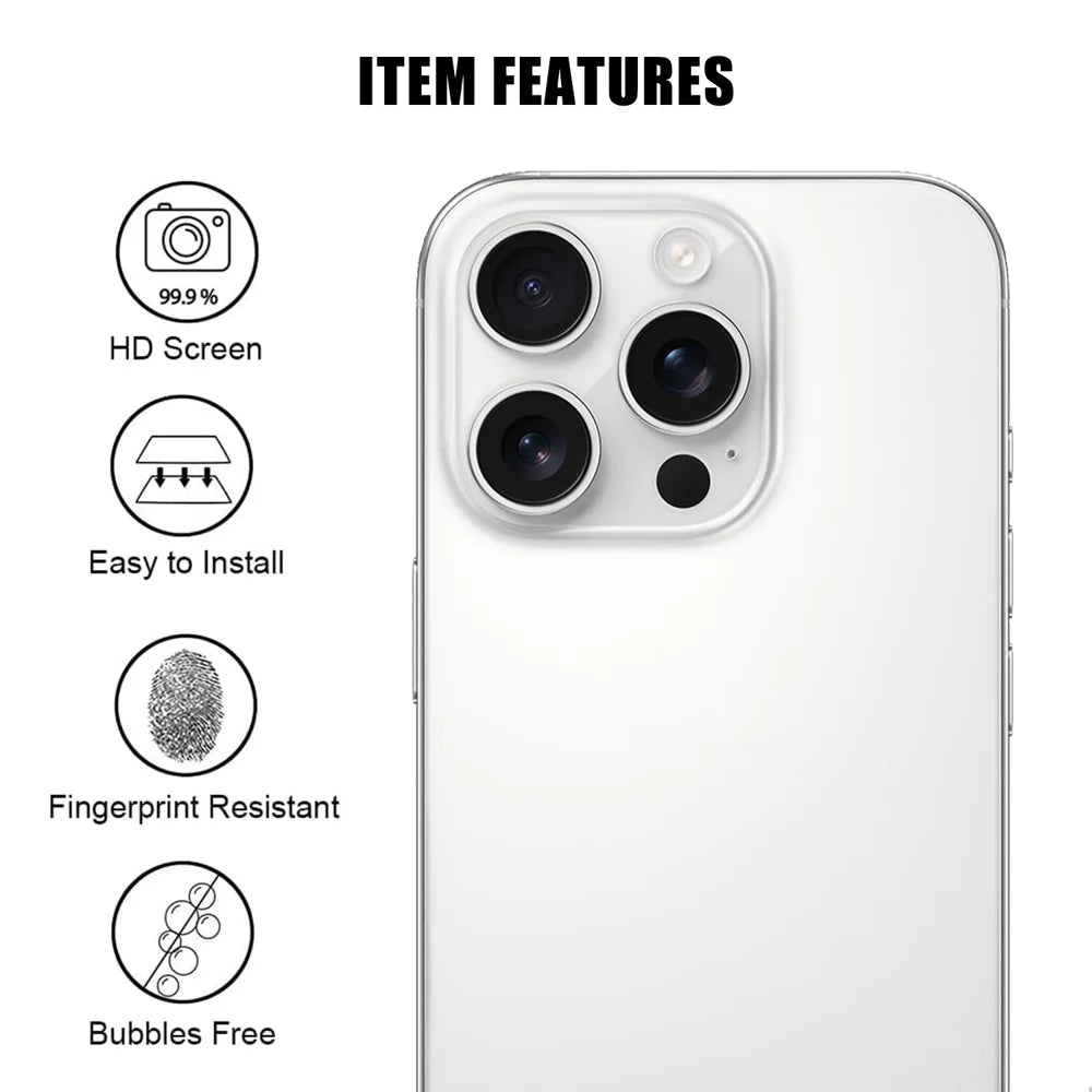 For iPhone 15 Pro Max / iPhone 15 Pro Full Cover Camera Lens Protector High Definition Anti Fingerprint AR Tempered Glass Lens Film - Transparent - 2