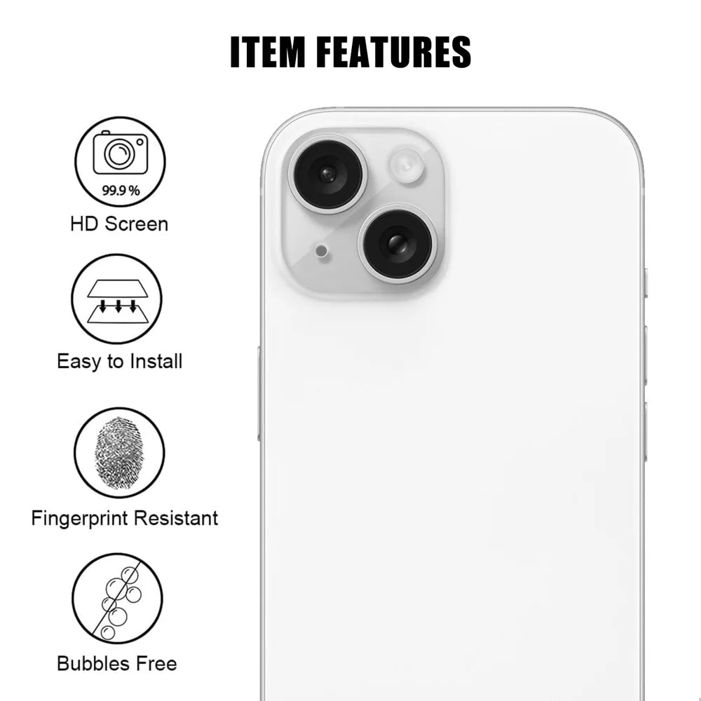 For iPhone 14 Plus / iPhone 14 Full Cover Camera Lens Protector High Definition Anti Fingerprint AR Tempered Glass Lens Film - Transparent - 2