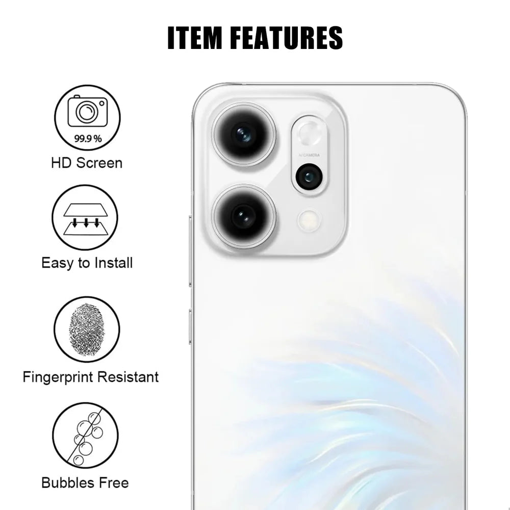 For Oppo Reno14 Pro 5G (Global) Full Cover Camera Lens Protector High Definition Anti Fingerprint AR Tempered Glass Lens Film - Transparent - 2