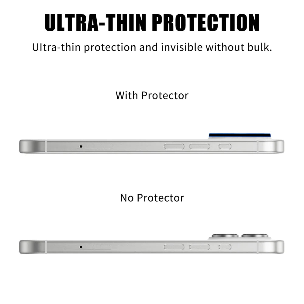 For iPhone 16 Plus / iPhone 16 Full Cover Camera Lens Protector Silk Print HD Anti Fingerprint AR Tempered Glass Lens Film - Black - 3