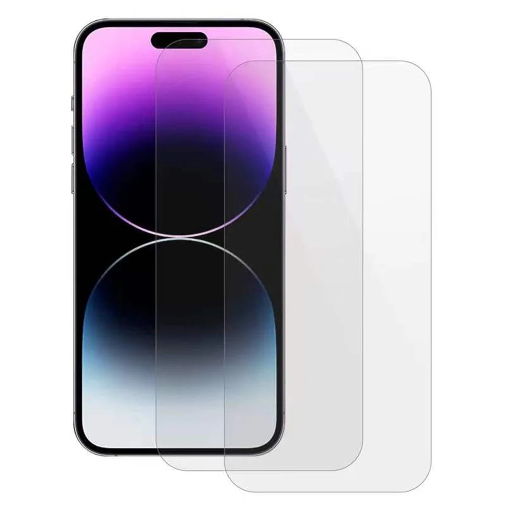 For iPhone 14 Plus 2Pcs / Set Screen Protector 2.5D Arc Edge Anti-scratch Tempered Glass Film (NOT Complete Covering) - Transparent - 1