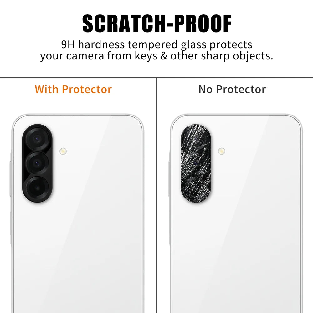 For Samsung Galaxy A26 5G Full Cover Camera Lens Protector Silk Print HD Anti Fingerprint AR Tempered Glass Lens Film - Black - 4