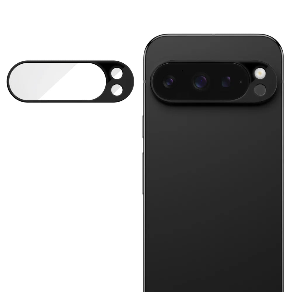 For Google Pixel 9 Pro Full Cover Camera Lens Protector Silk Print HD Anti Fingerprint AR Tempered Glass Lens Film - Black - 1