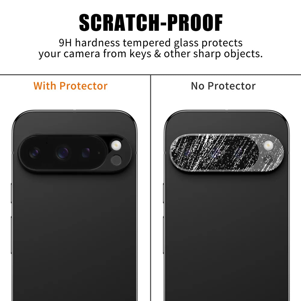 For Google Pixel 9 Pro XL Full Cover Camera Lens Protector Silk Print HD Anti Fingerprint AR Tempered Glass Lens Film - Black - 4