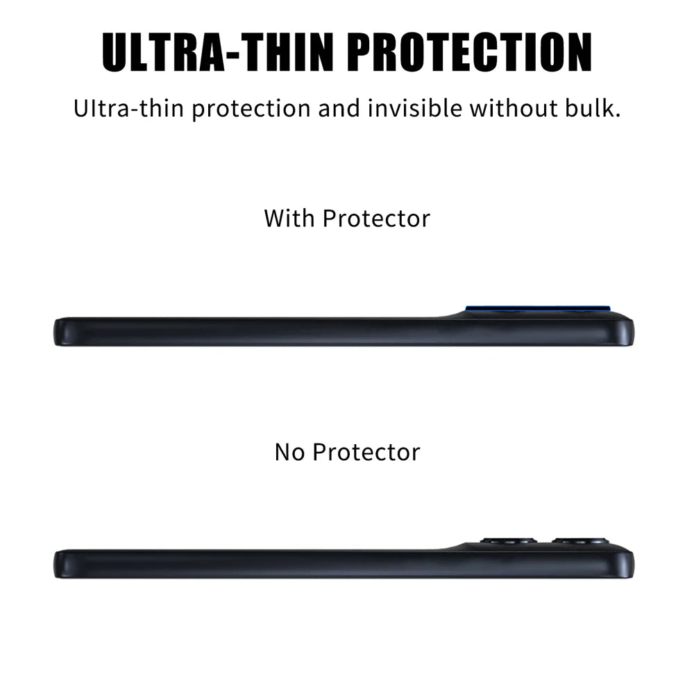 For Motorola Moto G56 5G Full Cover Camera Lens Protector Silk Print HD Anti Fingerprint AR Tempered Glass Lens Film - Black - 3