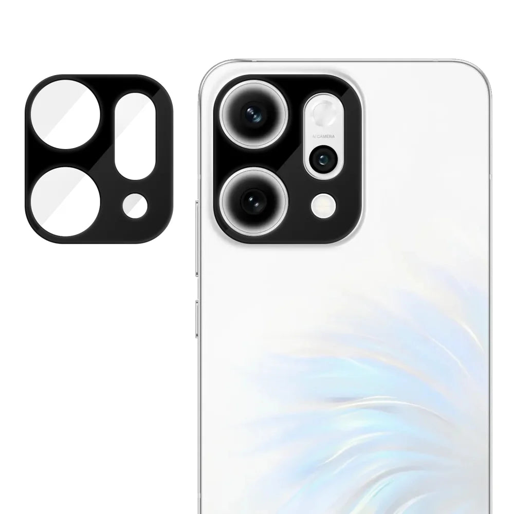For Oppo Reno14 5G (Global) Full Cover Camera Lens Protector Silk Print HD Anti Fingerprint AR Tempered Glass Lens Film - Black - 1