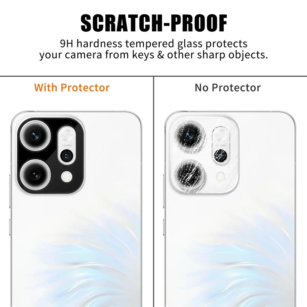 For Oppo Reno14 5G (Global) Full Cover Camera Lens Protector Silk Print HD Anti Fingerprint AR Tempered Glass Lens Film - Black - 4