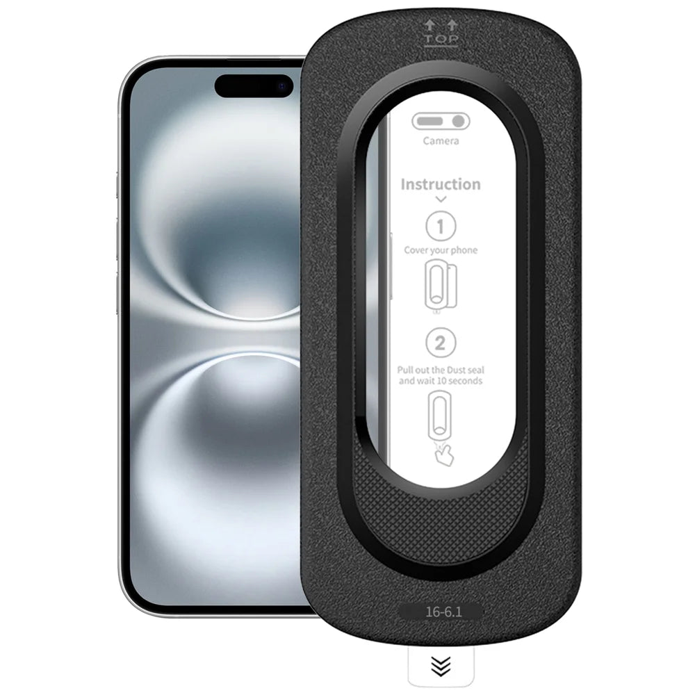 For iPhone 16 Full Screen Protector Anti Fingerprint High Aluminium-silicon Glass Film with Dust Removal Installation Tool - Transparent - 1