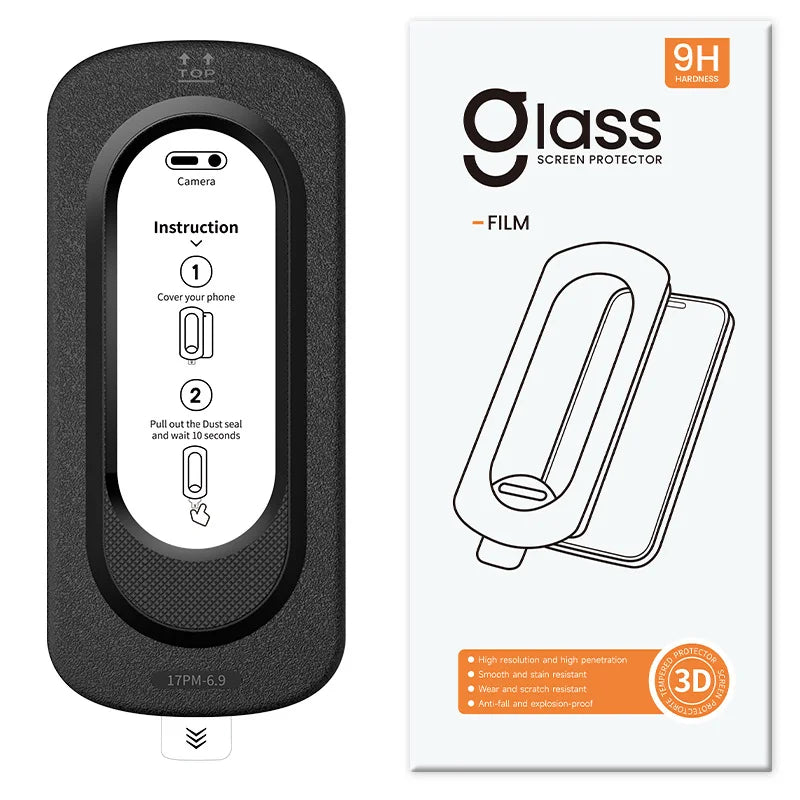 For iPhone 14 Pro Max Full Screen Protector Anti Fingerprint High Aluminium-silicon Glass Film with Dust Removal Installation Tool - Transparent - 7