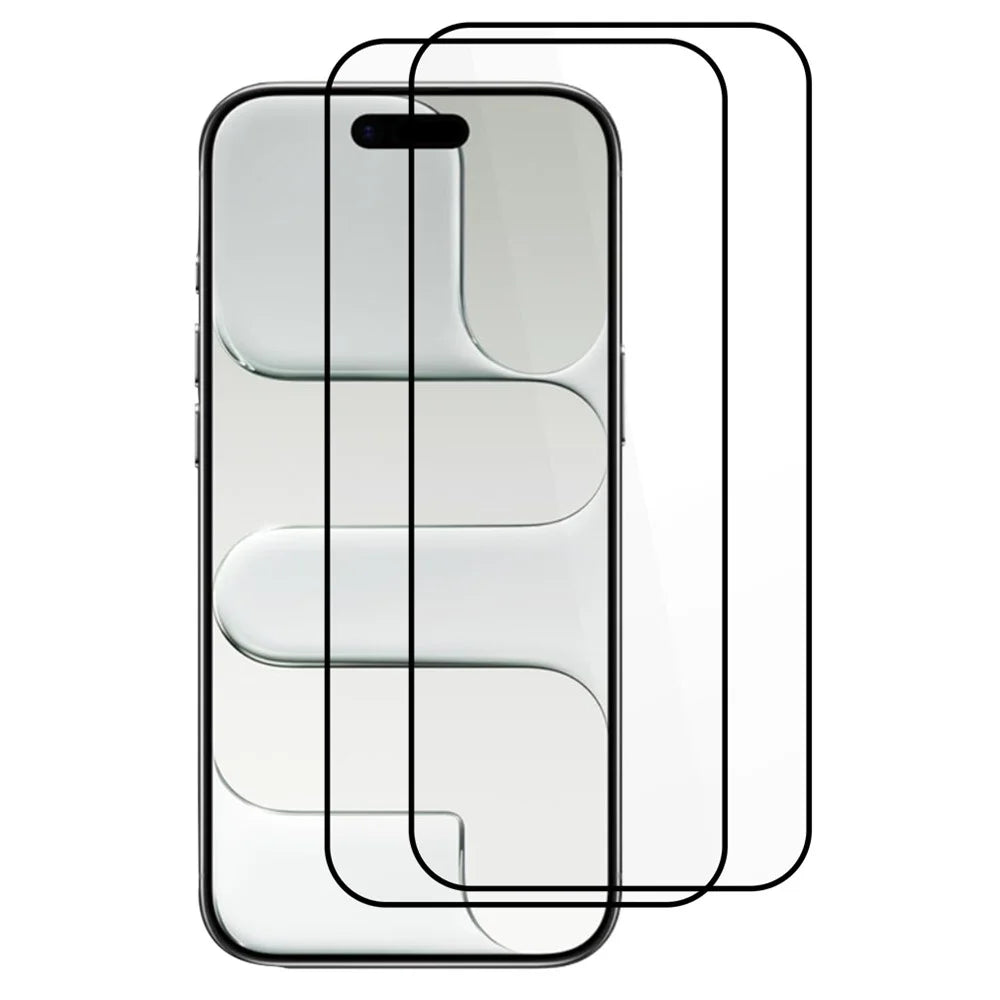 ITIETIE 2PCS For iPhone Air Tempered Glass 0.25mm High Aluminum Full Screen Protector Silk Printing Film, Full Glue - Transparent - 1