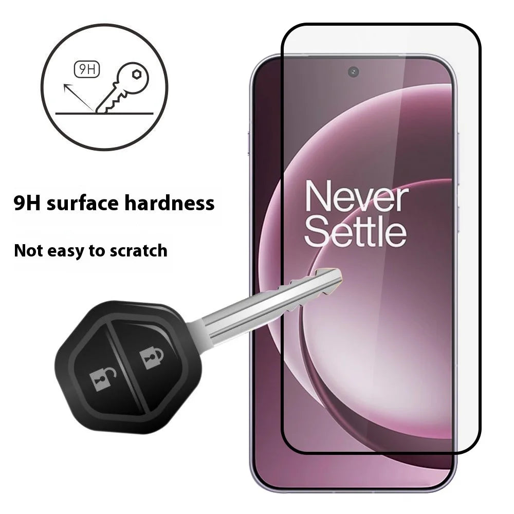 ITIETIE  For OnePlus 15 5G Silk Printing Tempered Glass 0.25mm High Aluminum Full Screen Protector, Full Glue - Transparent - 2