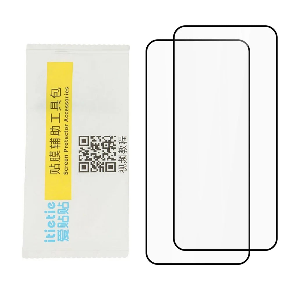 ITIETIE 2PCS For Oppo Reno14 F 5G Tempered Glass 0.25mm High Aluminum Full Screen Protector Silk Printing Film, Full Glue - Transparent - 4