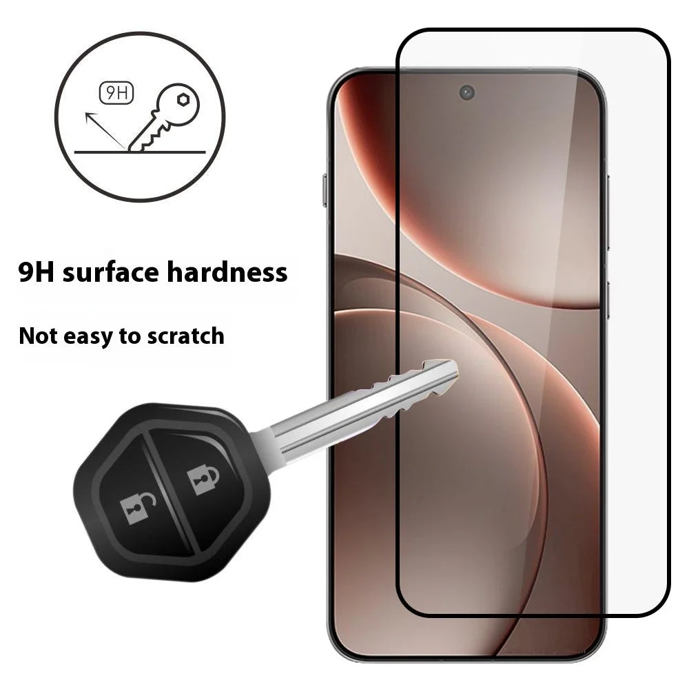 ITIETIE 2PCS For Oppo Find X9 5G Silk Printing Tempered Glass 0.25mm High Aluminum Full Screen Protector , Full Glue - Transparent - 2