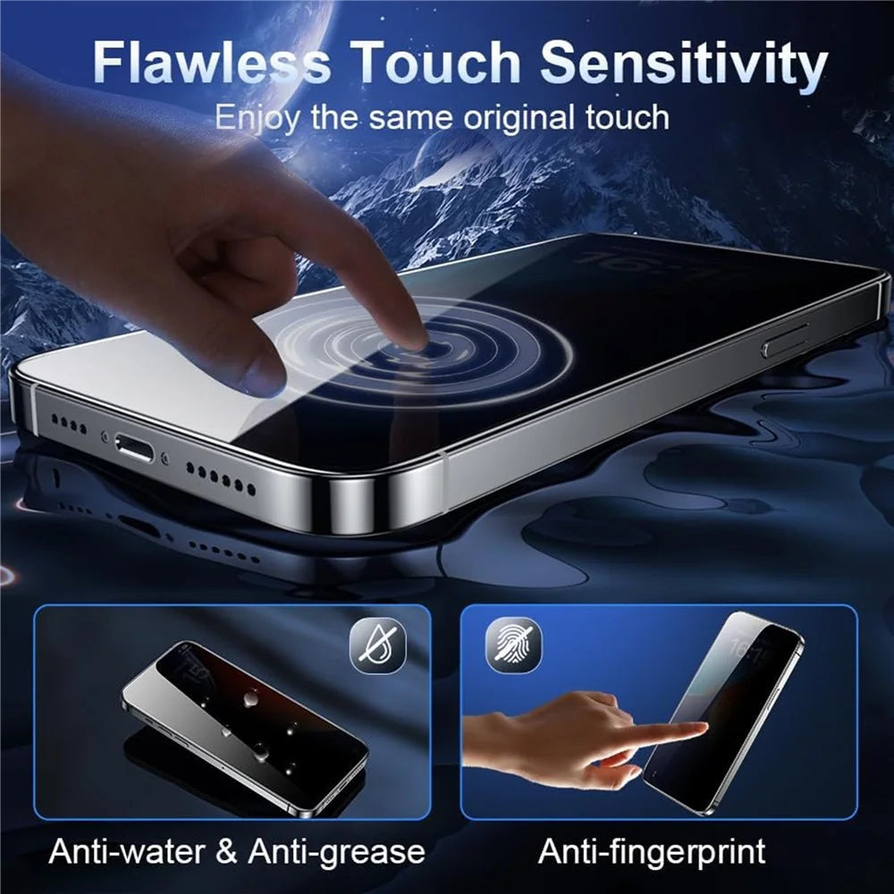 10Pcs for iPhone 17 Pro Max 28 Degree Anti-Spy Full Screen Protector 3D Large Arc Edge High Aluminium-silicon Glass Film - Black - 3