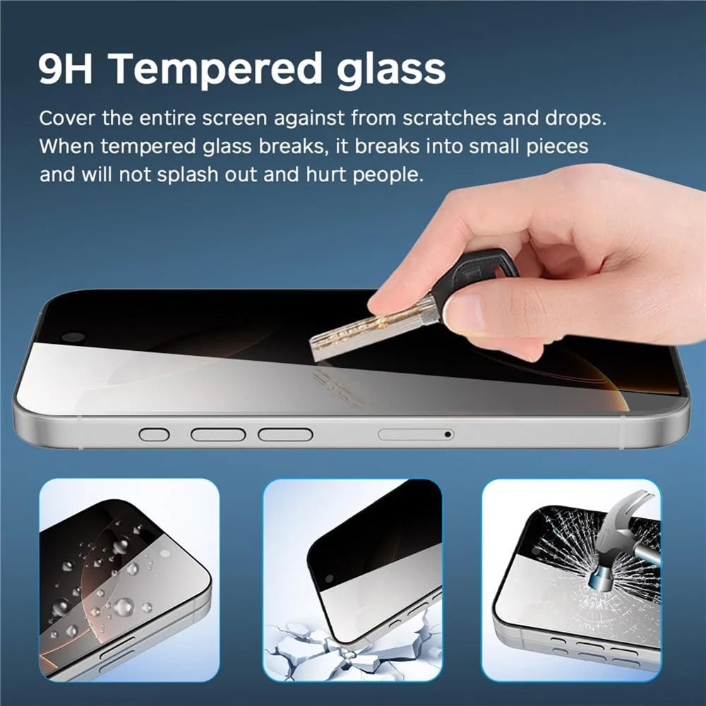 10Pcs for iPhone 17 Pro Max 28 Degree Anti-Spy Full Screen Protector 3D Large Arc Edge High Aluminium-silicon Glass Film - Black - 4