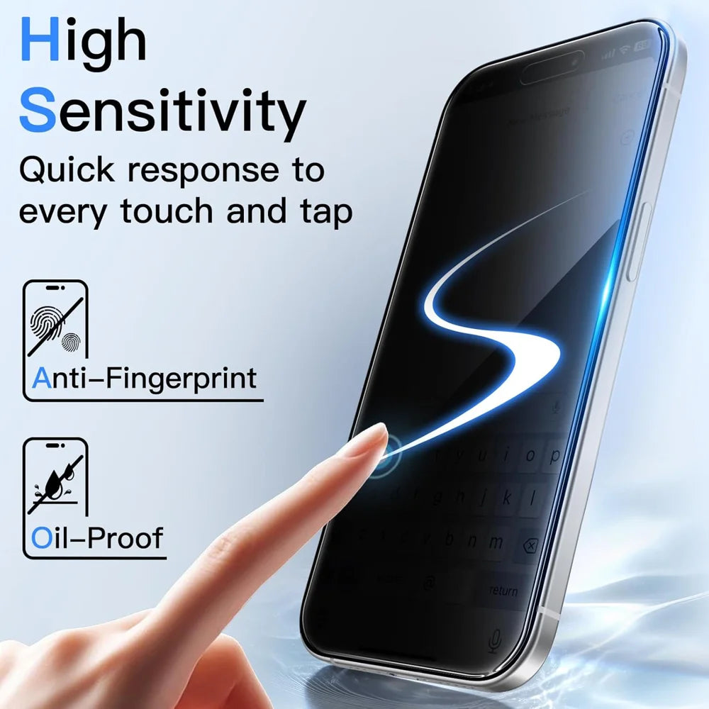 For iPhone 13 10Pcs 360 Degree Anti-Spy Full Screen Protector 3D Large Arc Edge High Aluminium-silicon Glass Film - Black - 3