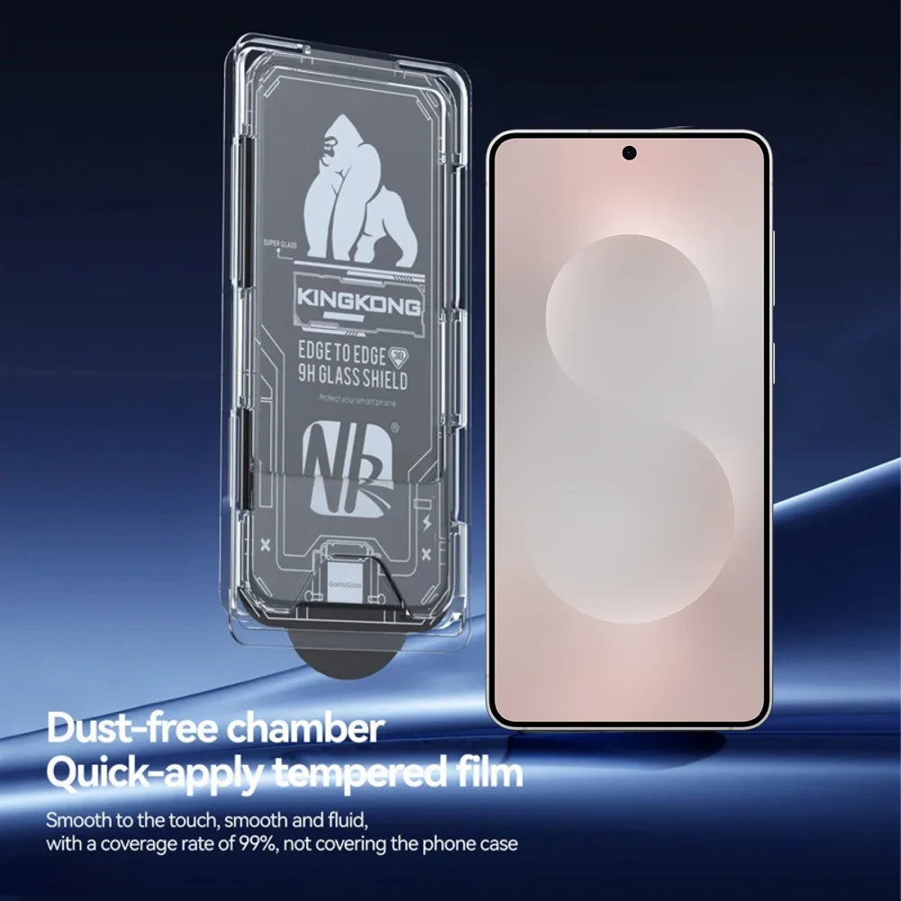For Samsung Galaxy S25+ 3Pcs Full Screen Protector HD Clear 3D Arc Edge High Aluminium-silicon Glass Film with Dust-Free Installation Tool - Transparent - 3
