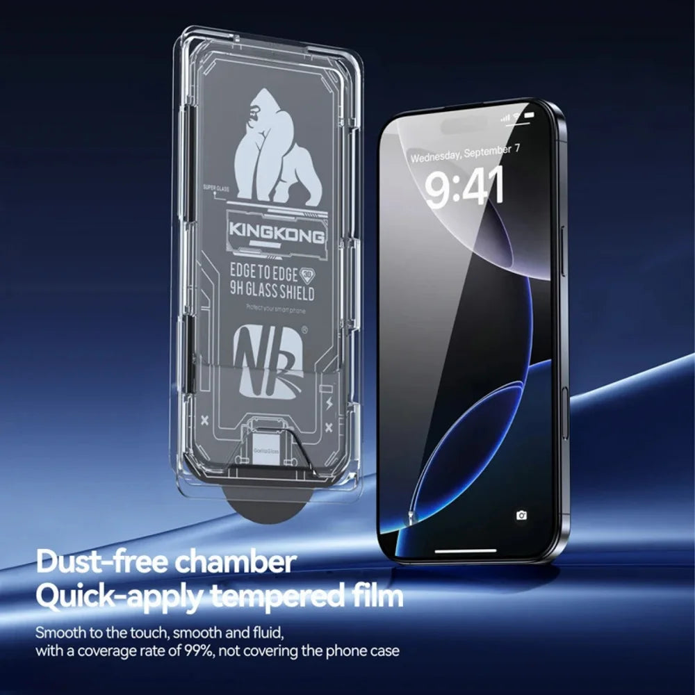 For iPhone 13 Pro 3Pcs Anti-Spy Full Screen Protector 3D Arc Edge High Aluminium-silicon Glass Film with Dust-Free Installation Tool - Black - 3