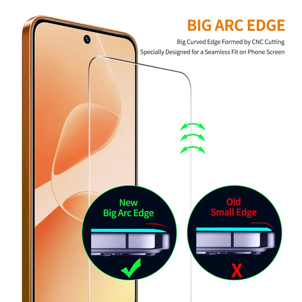 ENKAY HAT PRINCE For Infinix Smart 20 4G   2Pcs Screen Protector 9H Clear Full Glue High Aluminum-Silicon Glass Film (NOT Complete Covering) - Transparent - 4