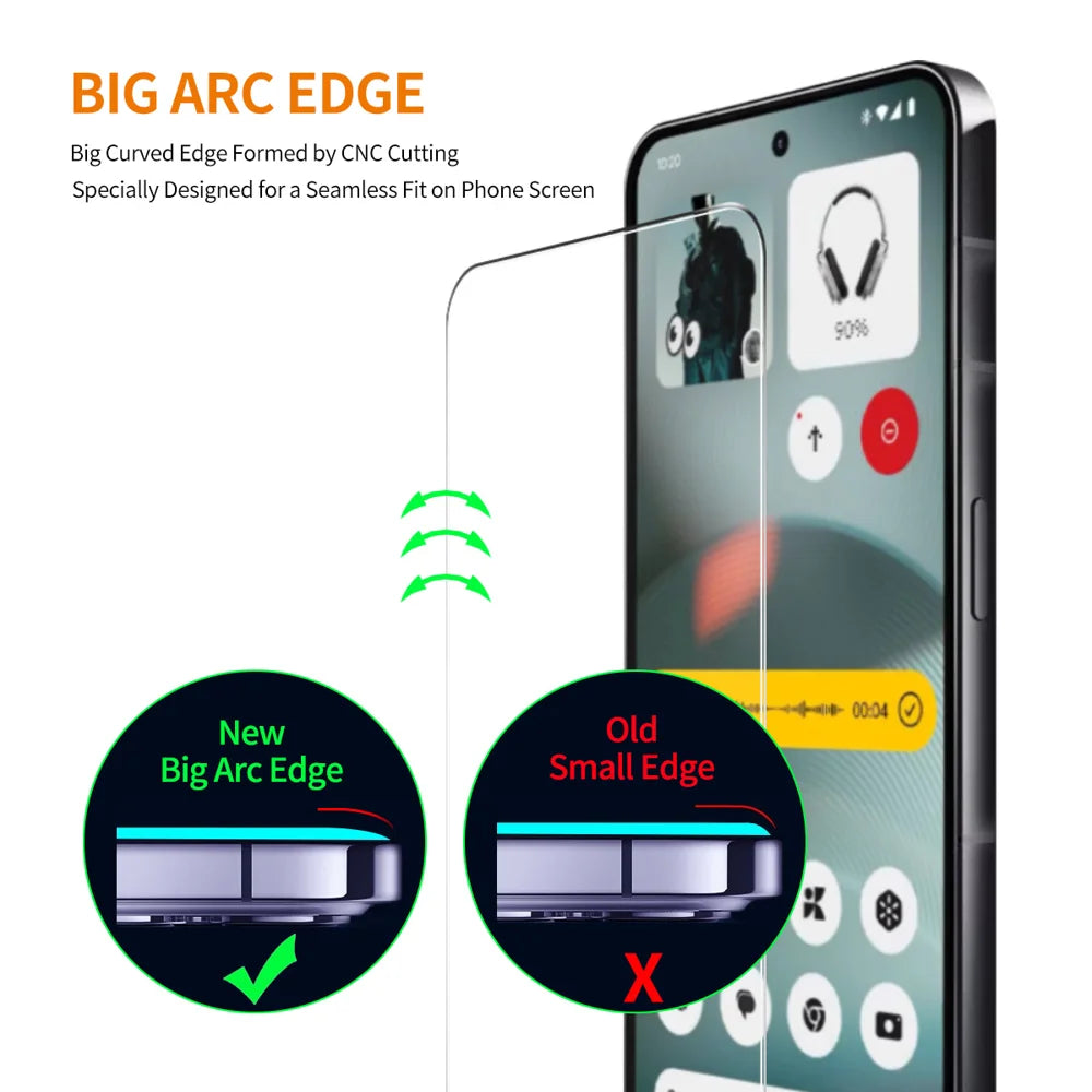 ENKAY HAT PRINCE For Nothing Phone (4a) Pro / Nothing Phone (4a)   2Pcs Screen Protector 9H Clear Full Glue High Aluminum-Silicon Glass Film (NOT Complete Covering) - Transparent - 4