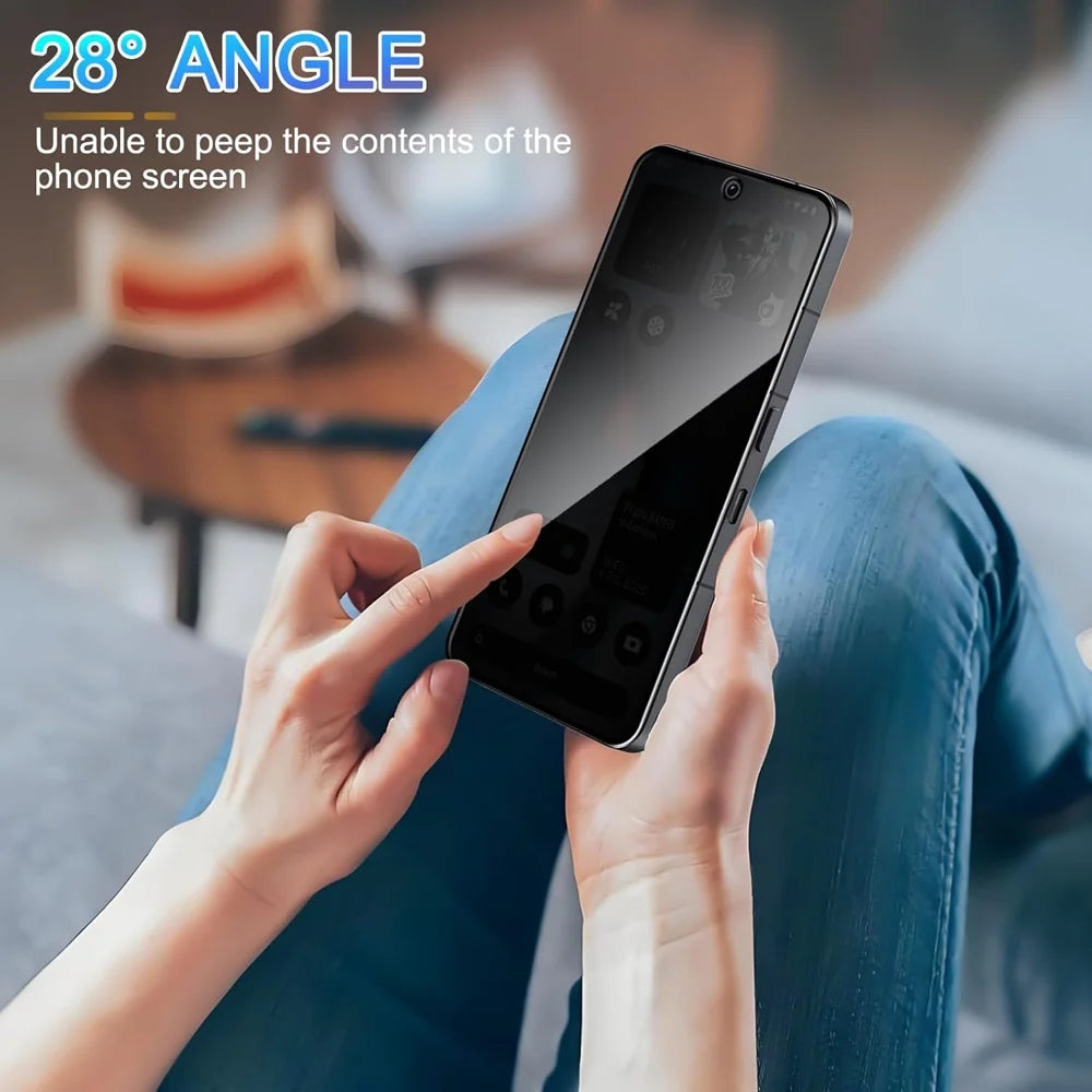 For Nothing Phone (3a) Anti Spy Privacy Full Screen Protector Black Edge High Aluminium-silicon Glass Film - As Shown - 2