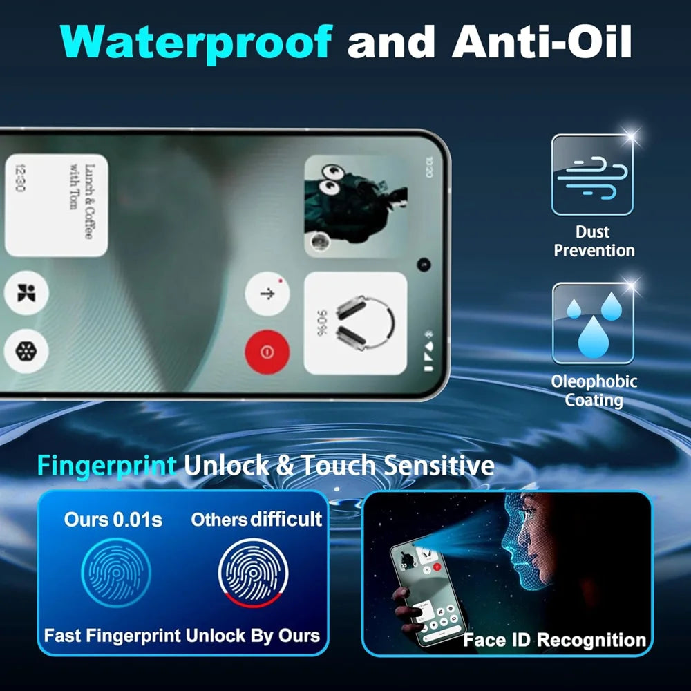 For Nothing Phone (2) 10Pcs HD Screen Protector High Aluminium-silicon Anti-fingerprint Tempered Glass Film (Not Complete Covering) - As Shown - 2