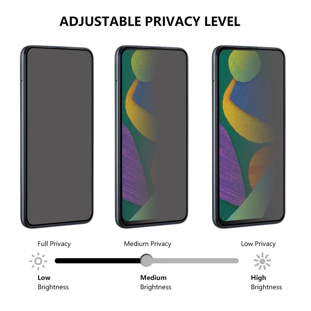 For Oppo Reno15 F 5G Anti-Peep Tempered Glass Full Covering Silk Printing Screen Protector - 4