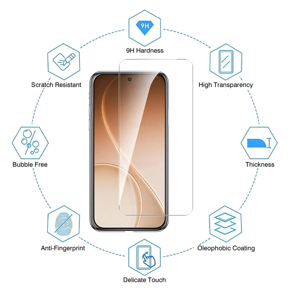 For Oppo A6t Pro 4G 10Pcs HD Screen Protector High Aluminium-silicon Anti-fingerprint Tempered Glass Film (Not Complete Covering) - As Shown - 5