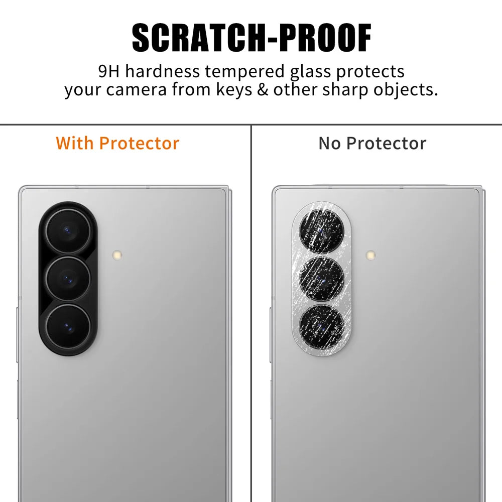 For Samsung Galaxy Z Fold7 5G Full Cover Camera Lens Protector Silk Print HD Anti Fingerprint AR Tempered Glass Lens Film - Black - 4