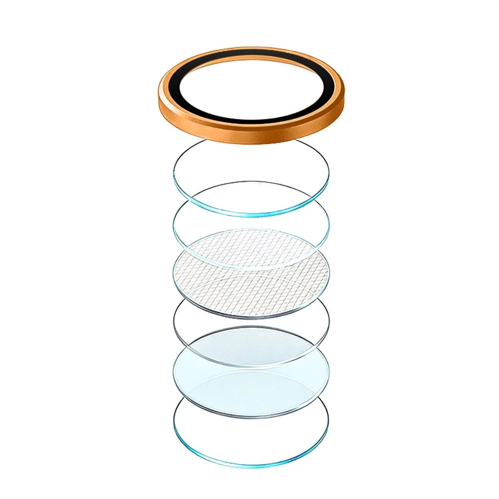 RURIHAI For Samsung Galaxy S26 Ultra Camera Lens Protector Tempered Glass Metal Ring Lens Film - Orange - 2