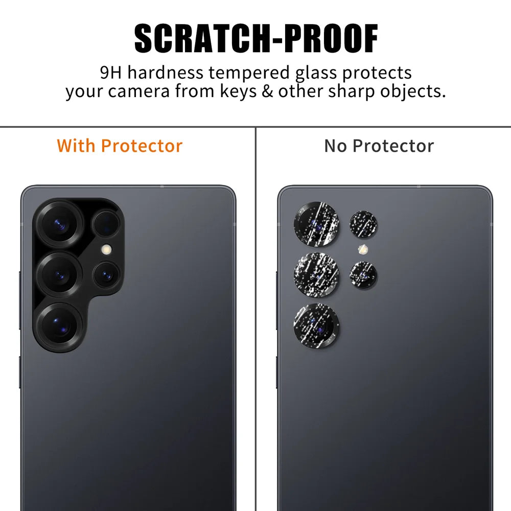 For Samsung Galaxy S25 Ultra Full Cover Camera Lens Protector Silk Print HD Anti Fingerprint AR Tempered Glass Lens Film - Black - 4