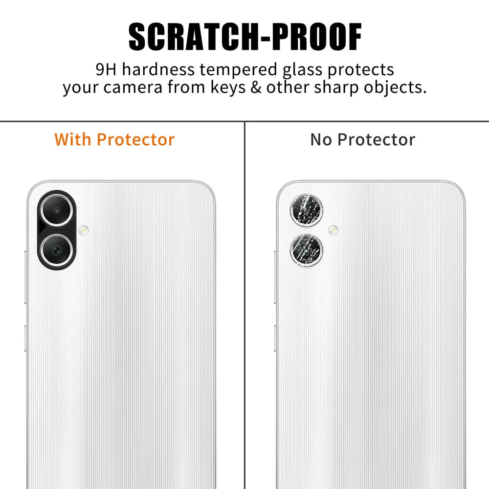 For Samsung Galaxy A05 4G Full Cover Camera Lens Protector Silk Print HD Anti Fingerprint AR Tempered Glass Lens Film - Black - 4