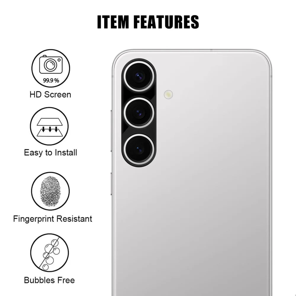 For Samsung Galaxy S24+ Full Cover Camera Lens Protector Silk Print HD Anti Fingerprint AR Tempered Glass Lens Film - Balck - 2