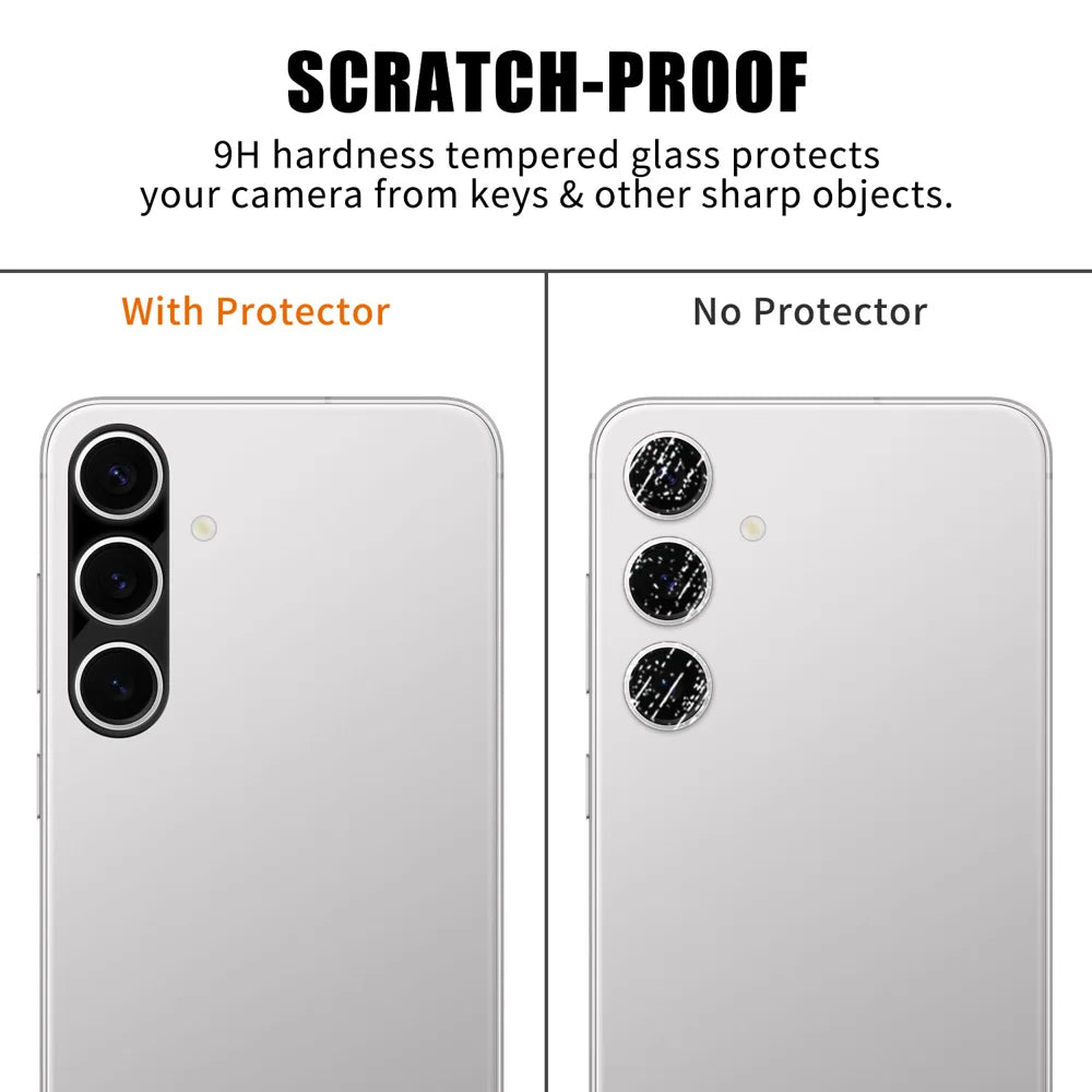 For Samsung Galaxy S24+ Full Cover Camera Lens Protector Silk Print HD Anti Fingerprint AR Tempered Glass Lens Film - Balck - 4