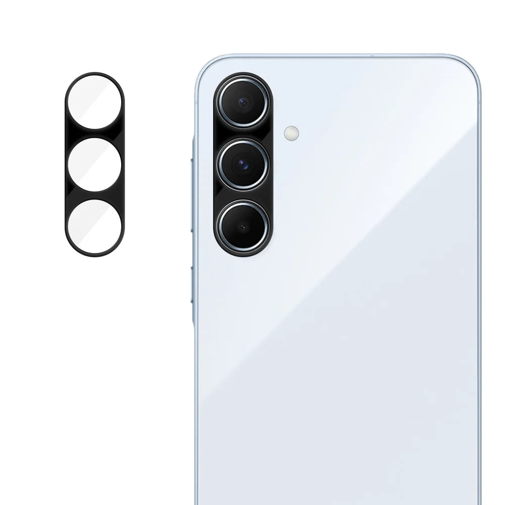 For Samsung Galaxy A35 5G Full Cover Camera Lens Protector Silk Print HD Anti Fingerprint AR Tempered Glass Lens Film - Black - 1