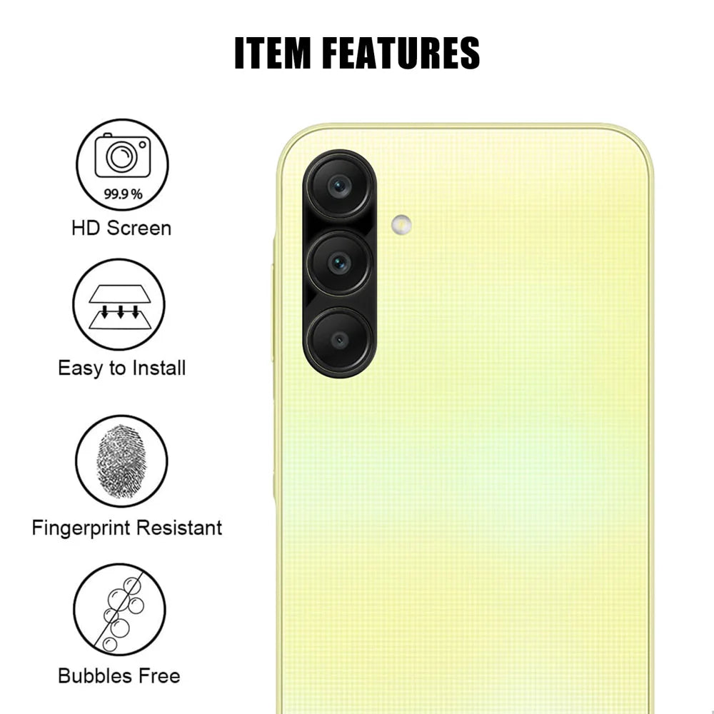 For Samsung Galaxy A15 4G / Galaxy A15 5G Full Cover Camera Lens Protector Silk Print HD Anti Fingerprint AR Tempered Glass Lens Film - Black - 2