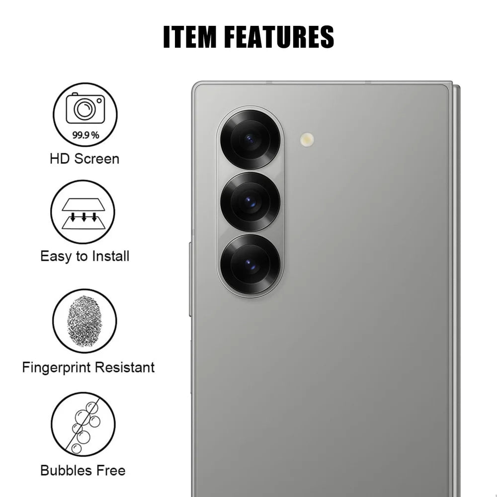 For Samsung Galaxy Z Fold6 5G Full Cover Camera Lens Protector High Definition Anti Fingerprint AR Tempered Glass Lens Film - Transparent - 2
