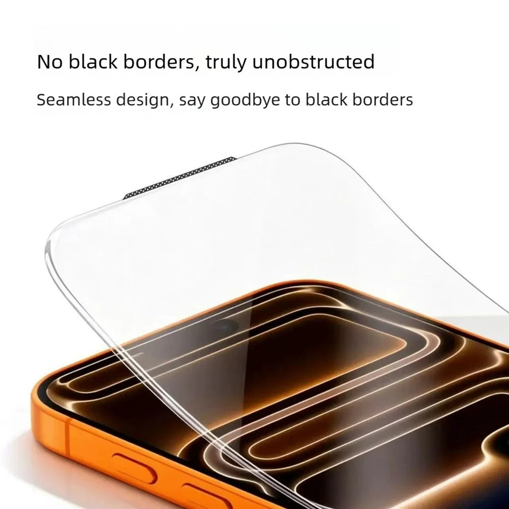 10Pcs for iPhone 17 Pro Max Tempered Glass Film 300CC Edgeless Anti-static Anti-spy Full Screen Protector - Black - 4