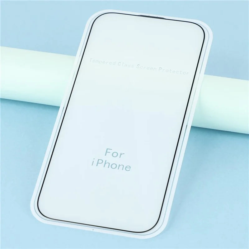 For iPhone Air Full Tempered Glass Electroplated Silk-Print 0.33mm High Aluminium-Silicon Glass Screen Protector - Black - 3