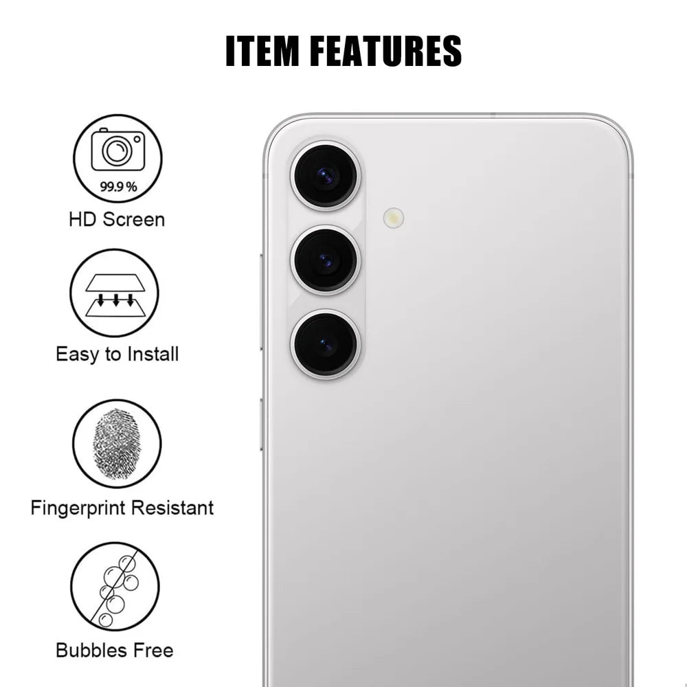 For Samsung Galaxy S24+ Full Cover Camera Lens Protector High Definition Anti Fingerprint AR Tempered Glass Lens Film - Transparent - 2