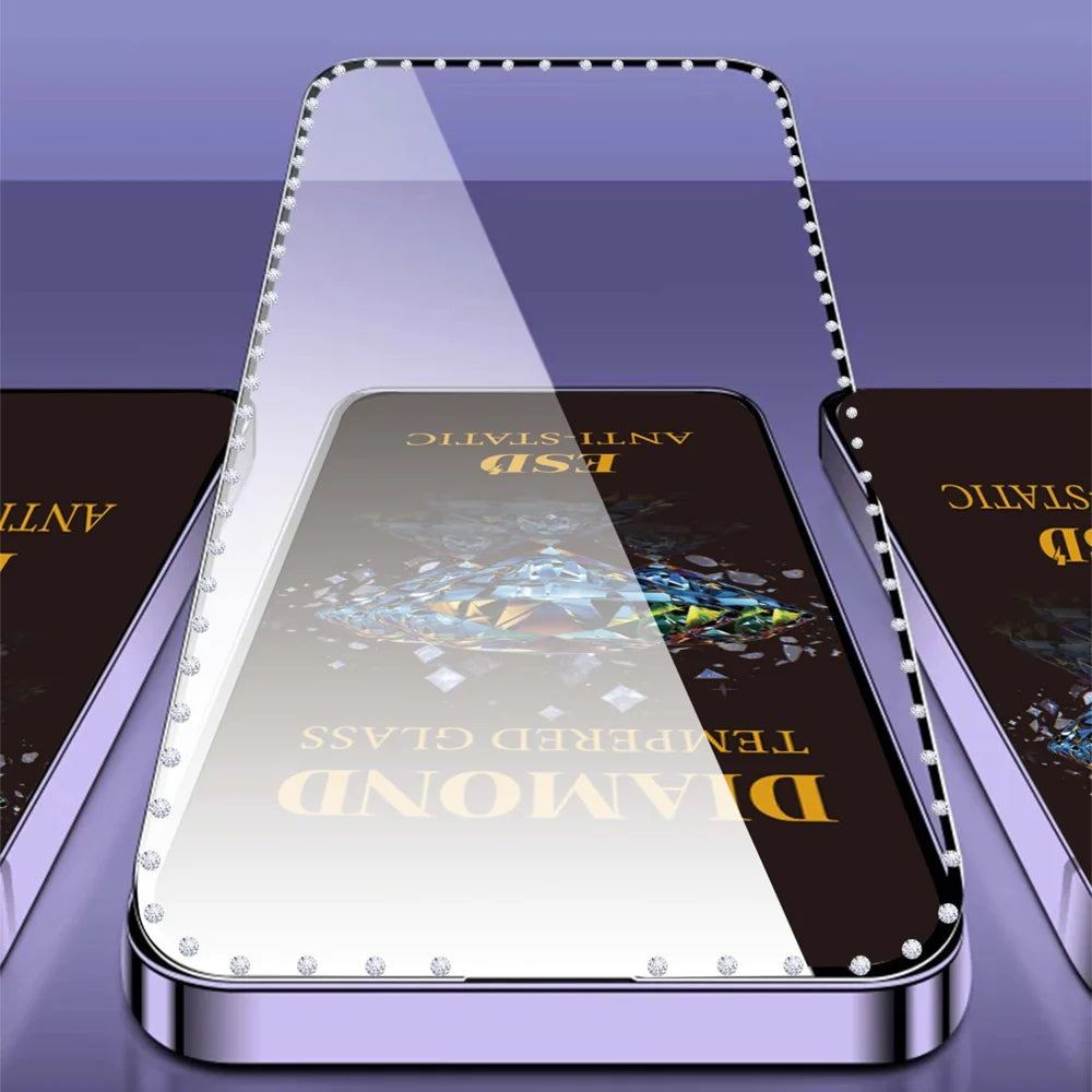 For Samsung Galaxy A27 5G 10Pcs Tempered Glass Diamond Silk Printing Full Screen HD Anti-Static Screen Protector - Transparent - 3