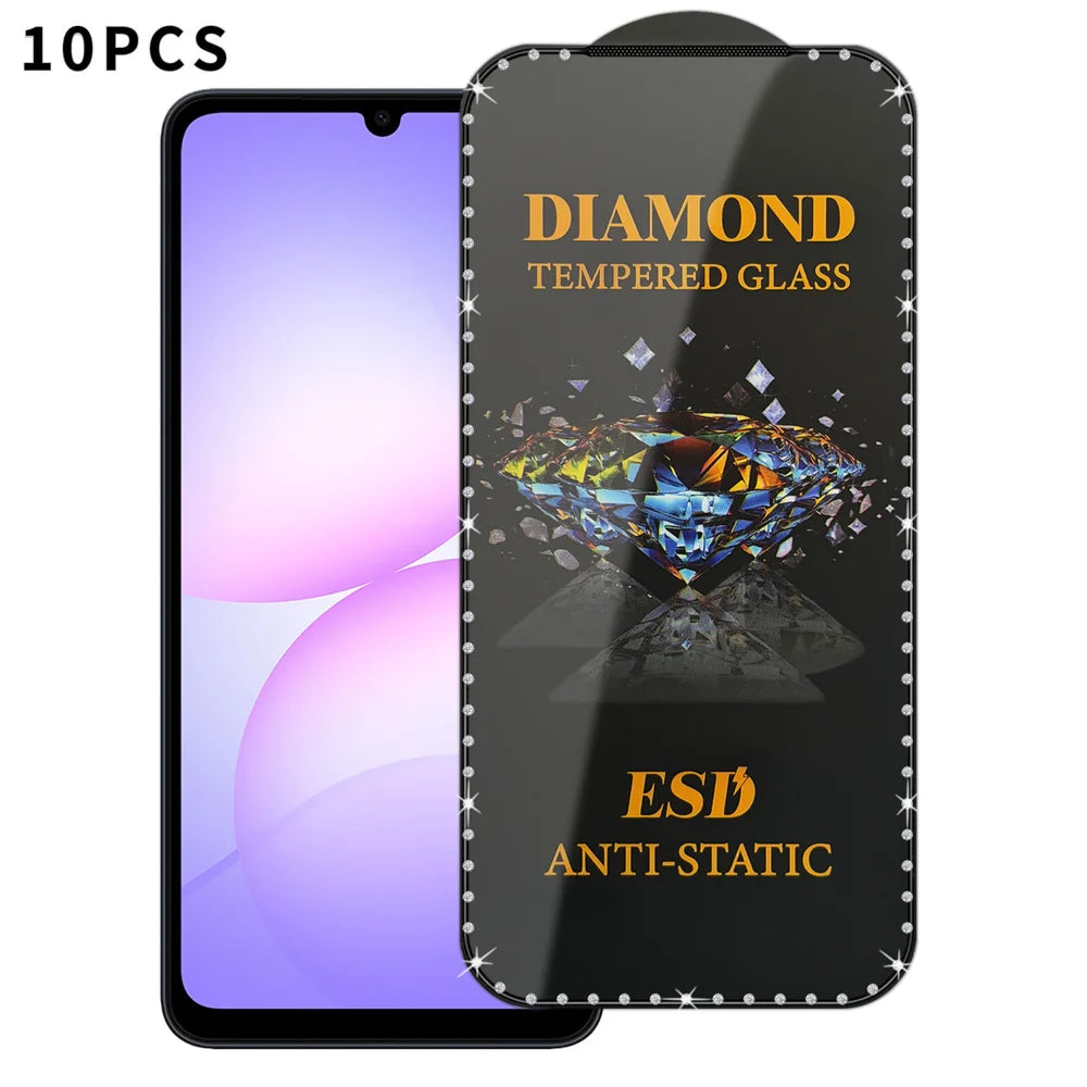 For Samsung Galaxy A08 5G / A08 4G / A07 5G / A07 4G 10Pcs Tempered Glass Diamond Silk Printing Full Screen HD Anti-Static Screen Protector - Transparent - 1