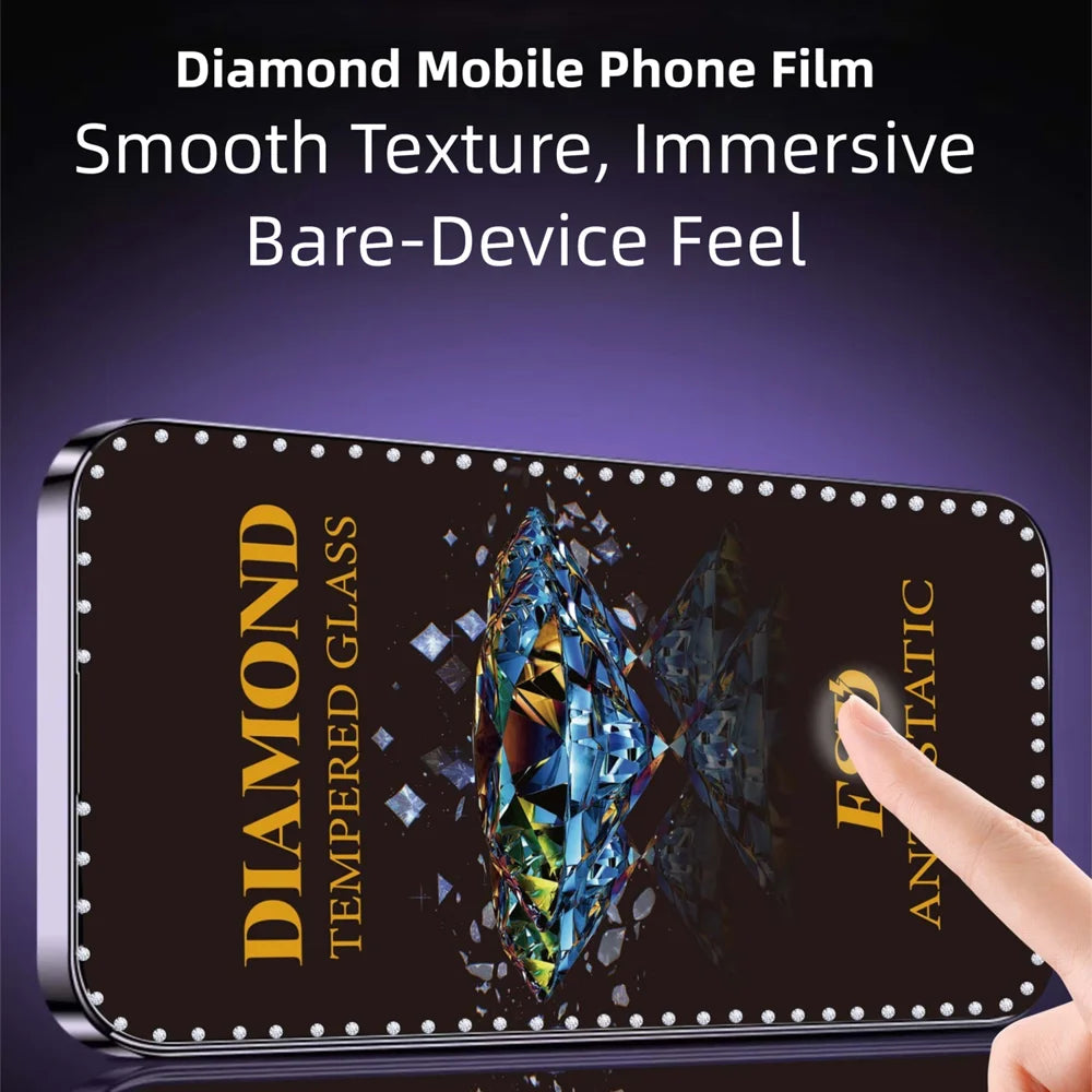 For Samsung Galaxy A15 5G / Galaxy A15 4G 10Pcs Tempered Glass Diamond Silk Printing Full Screen HD Anti-Static Screen Protector - Transparent - 4