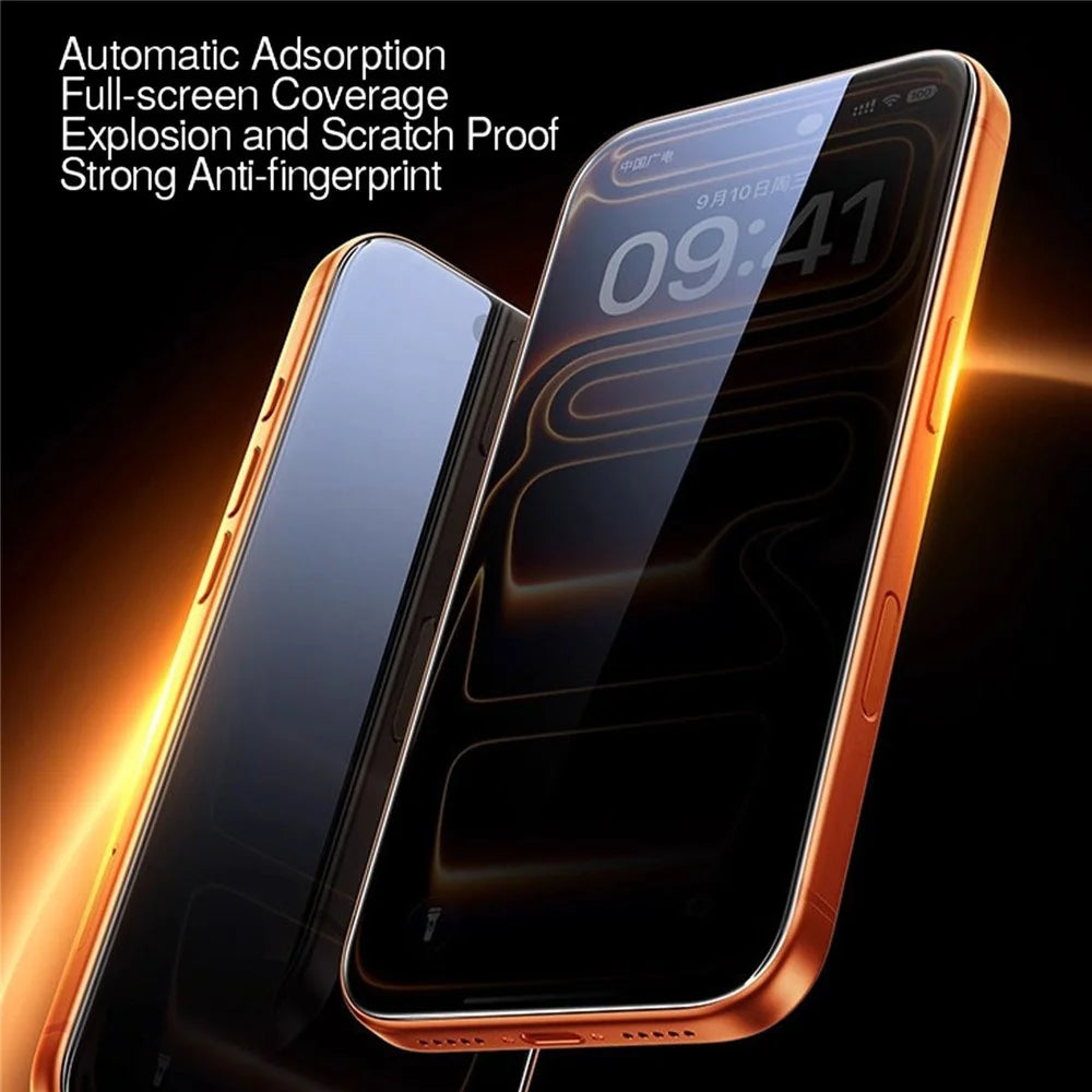 10Pcs for iPhone 17 Pro Max Privacy Tempered Glass Anti-fingerprint Anti-spy Full Screen Protector - Transparent - 4