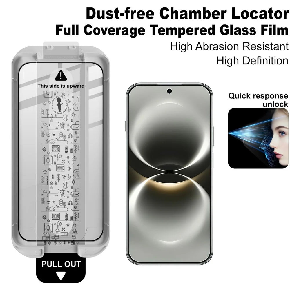 IMAK 3Pcs For Huawei nova 15 Max / Enjoy 90 Pro Max Tempered Glass Full Screen Protector Full Glue Film with Dust-free Installation Tool - Black - 3