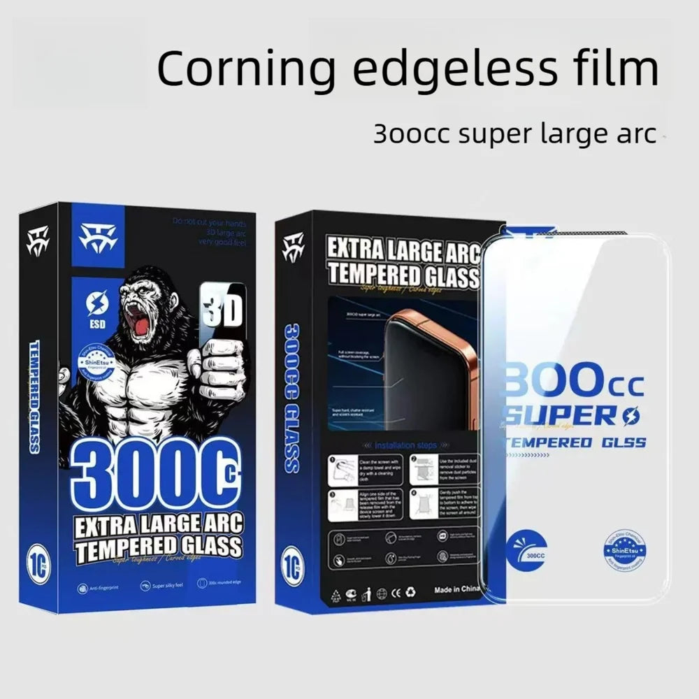 For iPhone 15 Pro 10Pcs Tempered Glass Film 9H+ 300CC Edgeless Anti Static HD Full Screen Protector - Transparent - 7