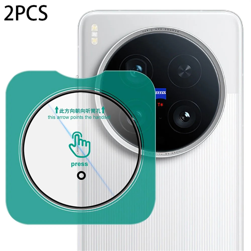 LEREACH 2Pcs for vivo X200 Ultra 5G Camera Lens Protector Full Cover High Aluminium-silicon Glass Lens Film with Auto-Align Installation Frame - Transparent with Black Edge - 1